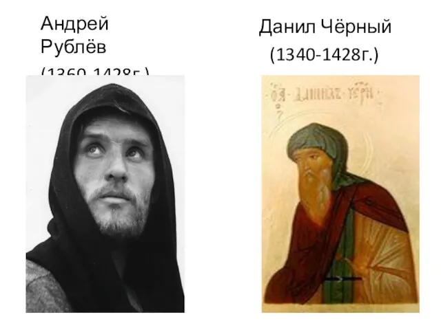 Андрей Рублёв (1360-1428г.) Данил Чёрный (1340-1428г.)