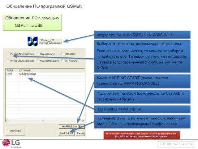 Обновление ПО с помощью GSMulti по USB Запускаем из папки GSMulti