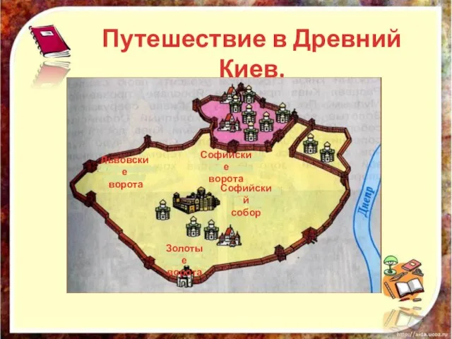 Путешествие в Древний Киев. Львовские ворота Софийские ворота Софийский собор Золотые ворота