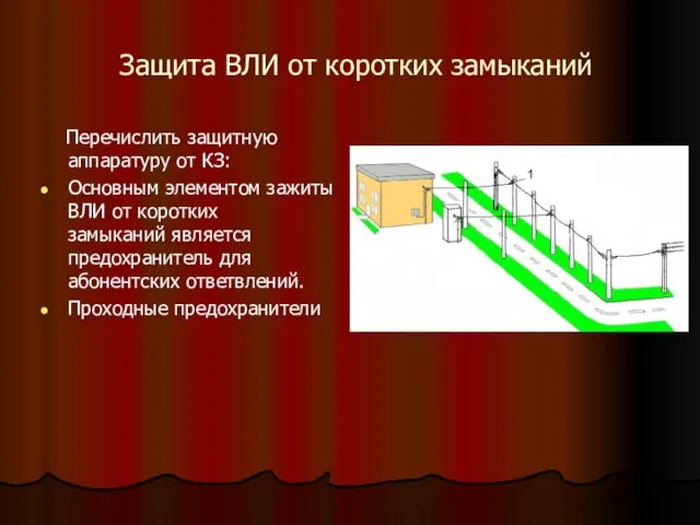 Защита ВЛИ от коротких замыканий Перечислить защитную аппаратуру от КЗ: Основным