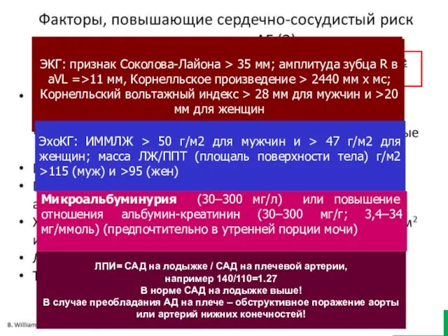 Бессимптомное поражение органов, опосредованное гипертонией Пульсовое давление (у лиц пожилого и