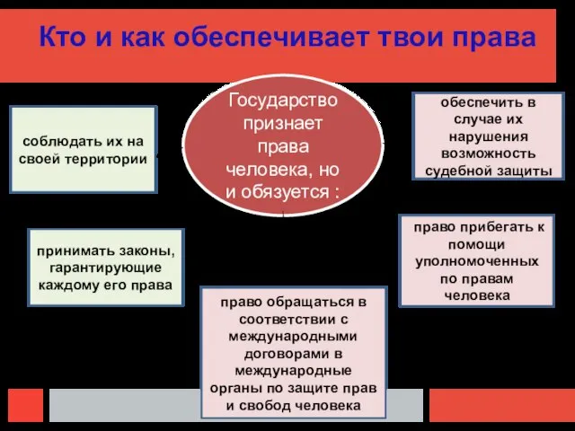 Кто и как обеспечивает твои права соблюдать их на своей территории