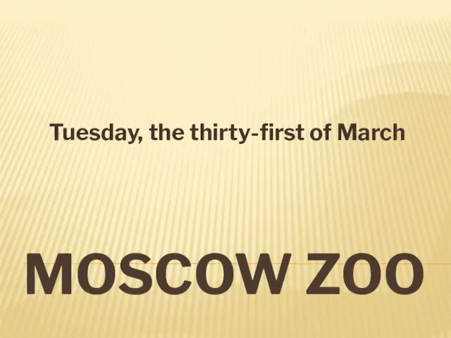 MOSCOW ZOO Tuesday, the thirty-first of March