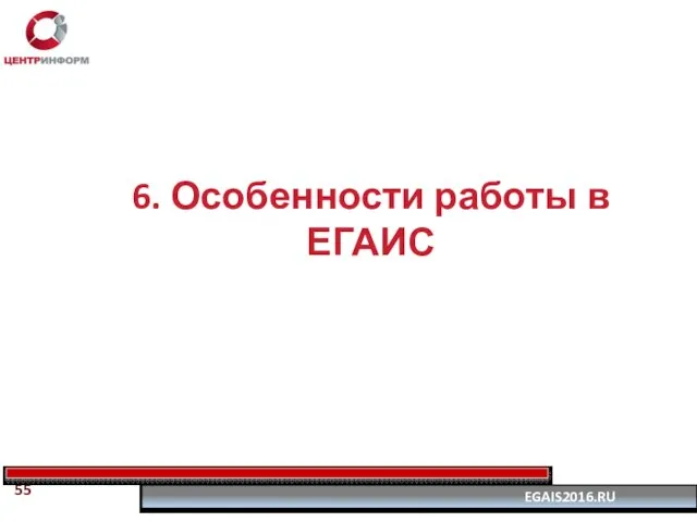 6. Особенности работы в ЕГАИС