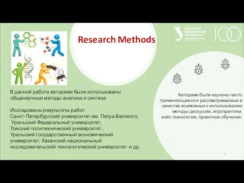 Research Methods В данной работе авторами были использованы общенаучные методы анализа