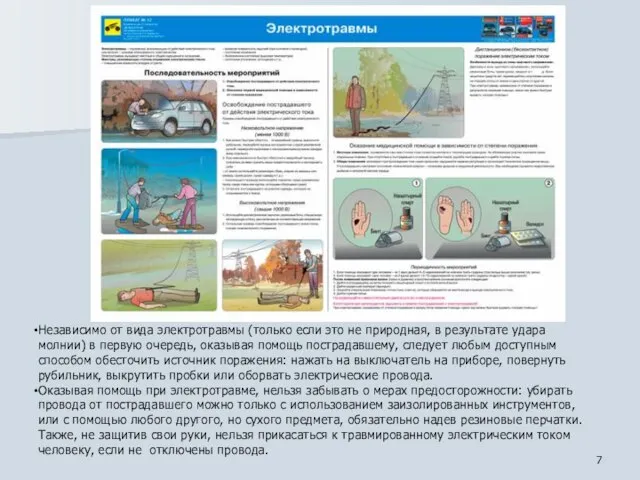 Независимо от вида электротравмы (только если это не природная, в результате