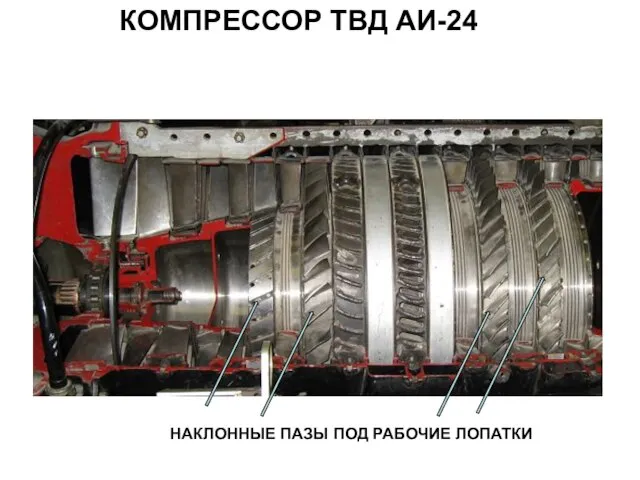 КОМПРЕССОР ТВД АИ-24 НАКЛОННЫЕ ПАЗЫ ПОД РАБОЧИЕ ЛОПАТКИ