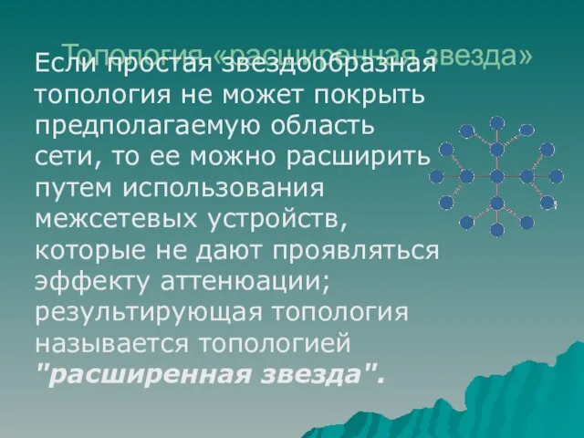 Топология «расширенная звезда» Если простая звездообразная топология не может покрыть предполагаемую