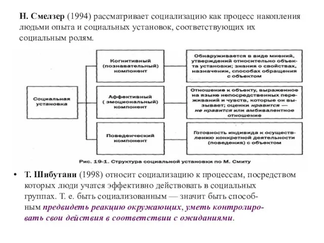 Н. Смелзер (1994) рассматривает социализацию как процесс накопления людьми опыта и