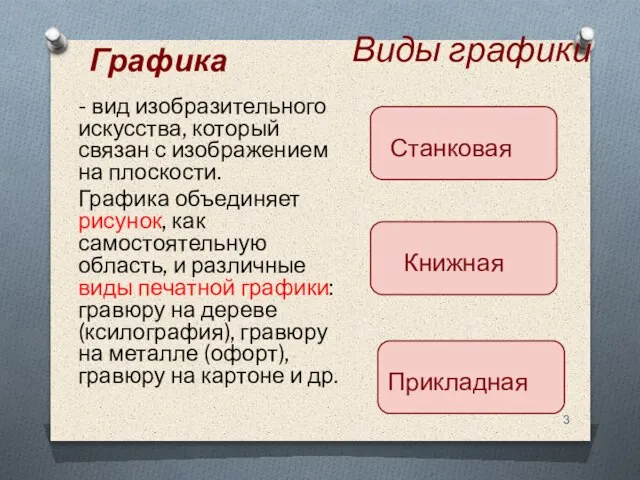 Виды графики Графика - вид изобразительного искусства, который связан с изображением