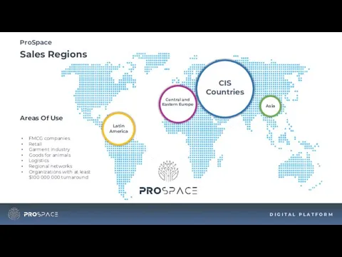 Sales Regions ProSpace Central and Eastern Europe Latin America Asia FMCG