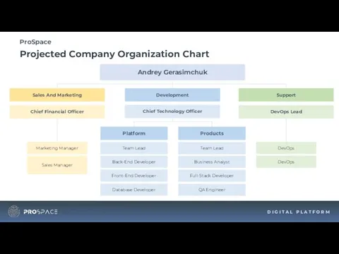 Projected Company Organization Chart ProSpace D I G I T A