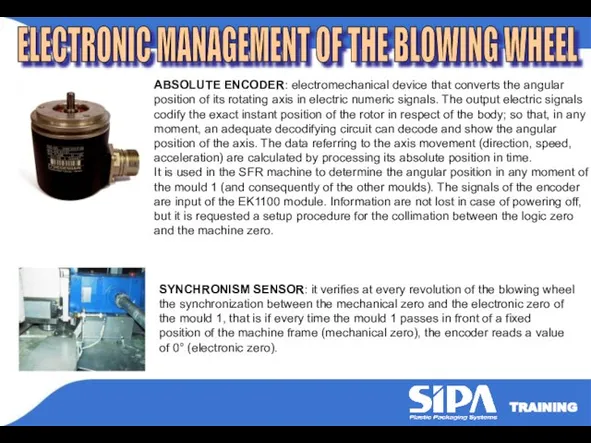 ABSOLUTE ENCODER: electromechanical device that converts the angular position of its