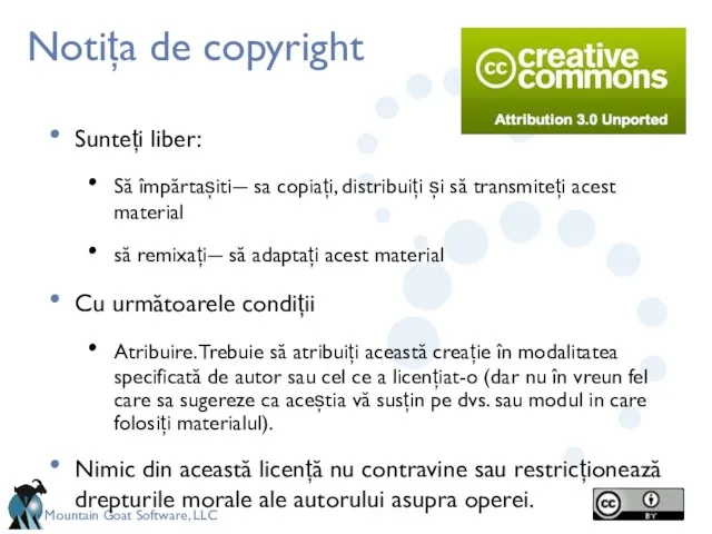 Notița de copyright Sunteți liber: Să împărtașiti― sa copiați, distribuiți și