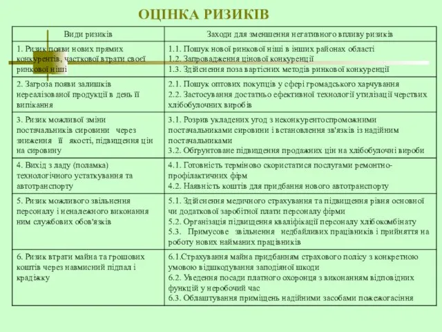 ОЦІНКА РИЗИКІВ