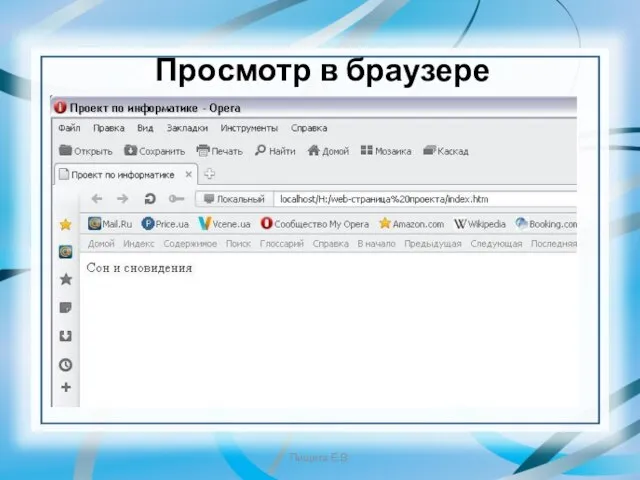 Просмотр в браузере Пищита Е.В.