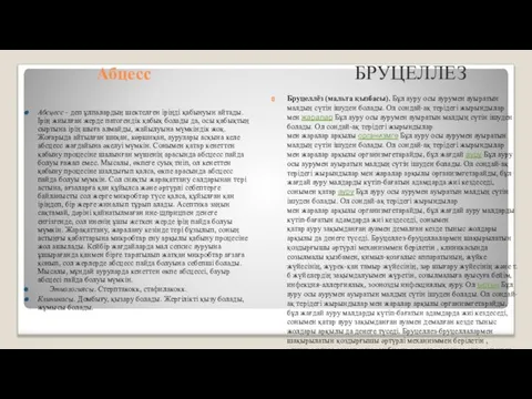 Абцесс Абсцесс - деп ұлпалардың шектелген іріңді қабынуын айтады. Ірің жиылған