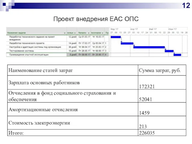 Проект внедрения ЕАС ОПС