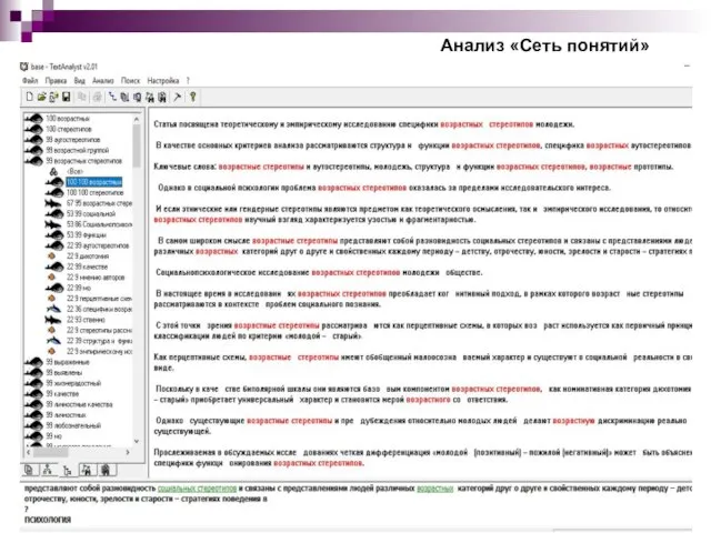 Анализ «Сеть понятий»