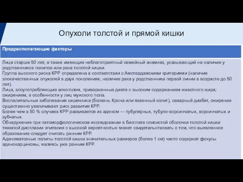 Опухоли толстой и прямой кишки