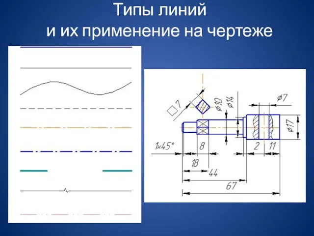 Типы линий и их применение на чертеже