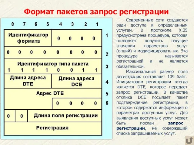 Формат пакетов запрос регистрации Современные сети создаются ради доступа к определенным