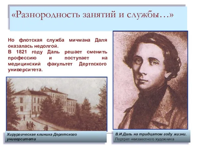 «Разнородность занятий и службы…» В.И.Даль на тридцатом году жизни. Портрет неизвестного