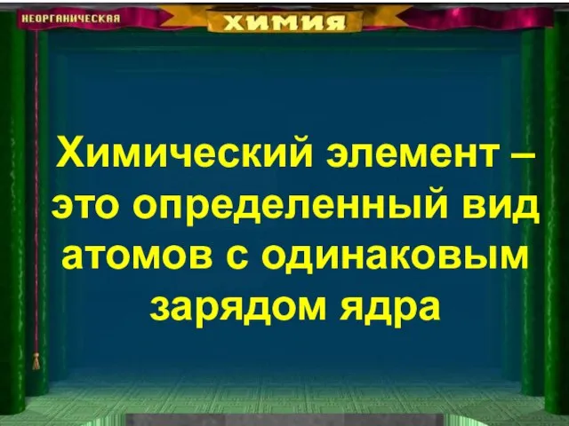 Химический элемент – это определенный вид атомов с одинаковым зарядом ядра