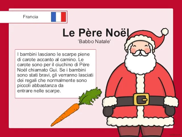 Le Père Noël I bambini lasciano le scarpe piene di carote