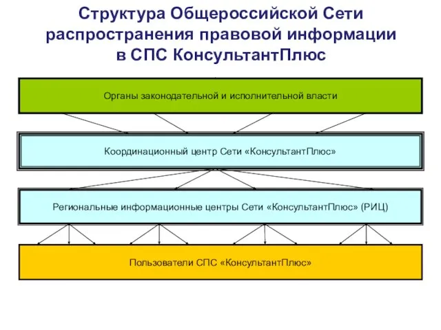 Структура Общероссийской Сети распространения правовой информации в СПС КонсультантПлюс Органы законодательной