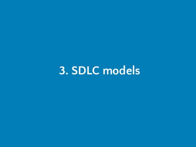 3. SDLC models