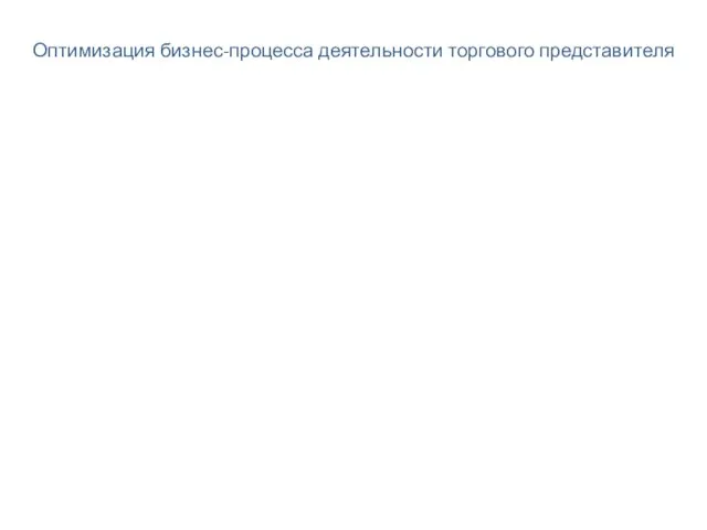 Оптимизация бизнес-процесса деятельности торгового представителя
