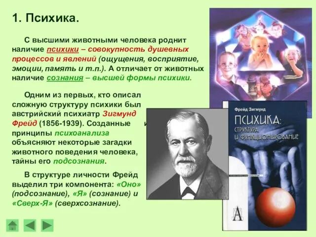 1. Психика. Одним из первых, кто описал сложную структуру психики был