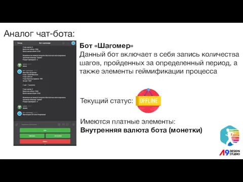 Аналог чат-бота: Текущий статус: Бот «Шагомер» Данный бот включает в себя