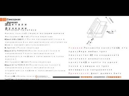 Сенсорная функция 3DДетали функции Примеры процедур Начало поиска(1) //поиск позиции начала