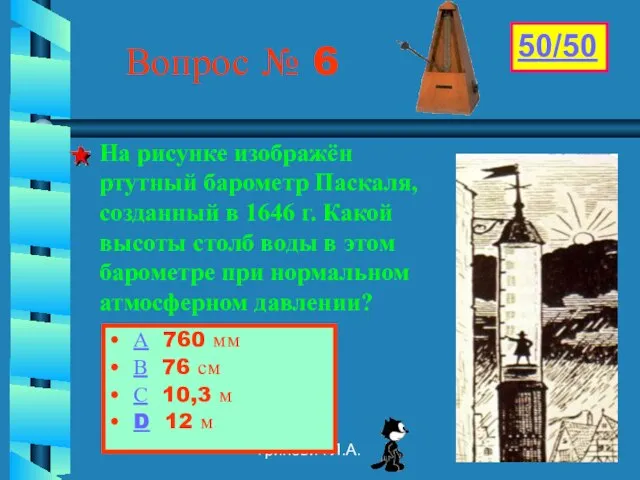 Гриневич Л.А. Вопрос № 6 А 760 мм В 76 см