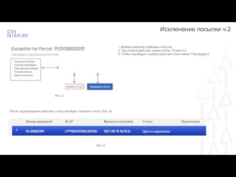 Исключение посылки ч.2 1. Выбери характер проблемы посылки 2. При отмене