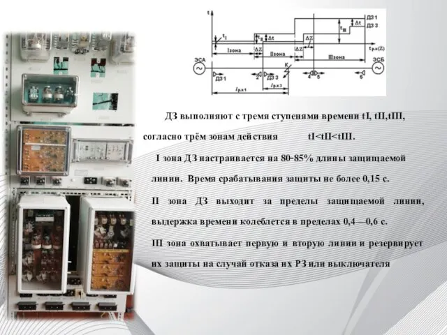 ДЗ выполняют с тремя ступенями времени tI, tII,tIII, согласно трём зонам