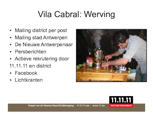 Vila Cabral: Werving Mailing district per post Mailing stad Antwerpen De