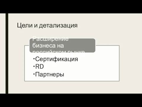 Цели и детализация