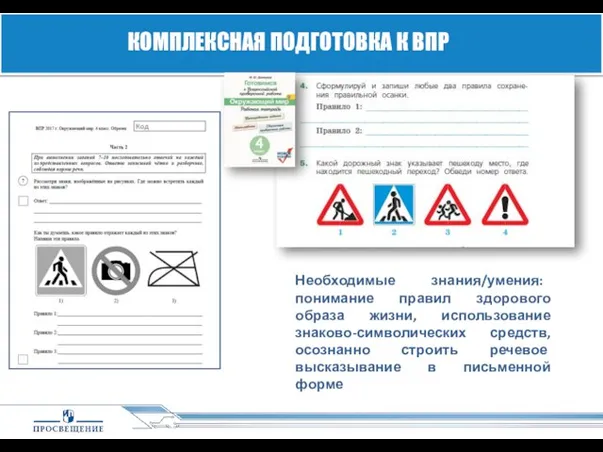 КОМПЛЕКСНАЯ ПОДГОТОВКА К ВПР Необходимые знания/умения: понимание правил здорового образа жизни,