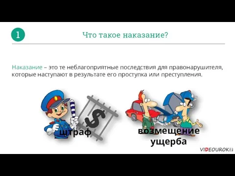 Что такое наказание? 1 Наказание – это те неблагоприятные последствия для