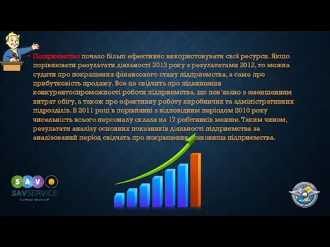 Підприємство почало більш ефективно використовувати свої ресурси. Якщо порівнювати результати діяльності