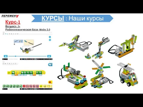 Курс-1 Возраст: 7+ Робототехническая база: WeDo 2.0