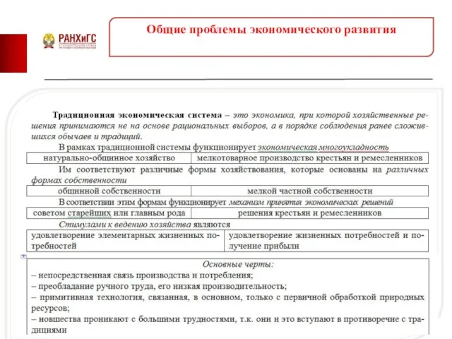 Общие проблемы экономического развития