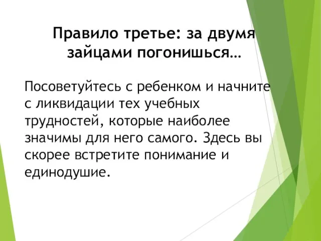 Правило третье: за двумя зайцами погонишься… Посоветуйтесь с ребенком и начните