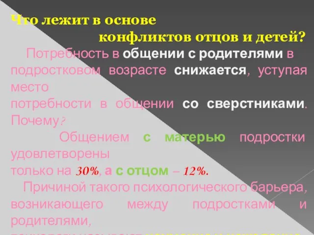 Что лежит в основе конфликтов отцов и детей? Потребность в общении