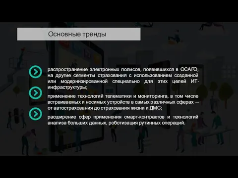 Основные тренды распространение электронных полисов, появившихся в ОСАГО, на другие сегменты