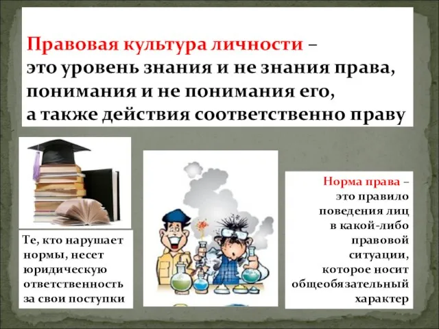 Правовая культура личности – это уровень знания и не знания права,