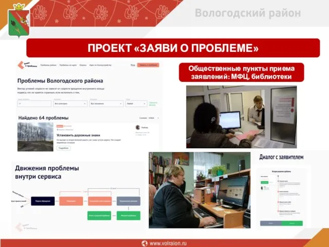 ПРОЕКТ «ЗАЯВИ О ПРОБЛЕМЕ» Общественные пункты приема заявлений: МФЦ, библиотеки